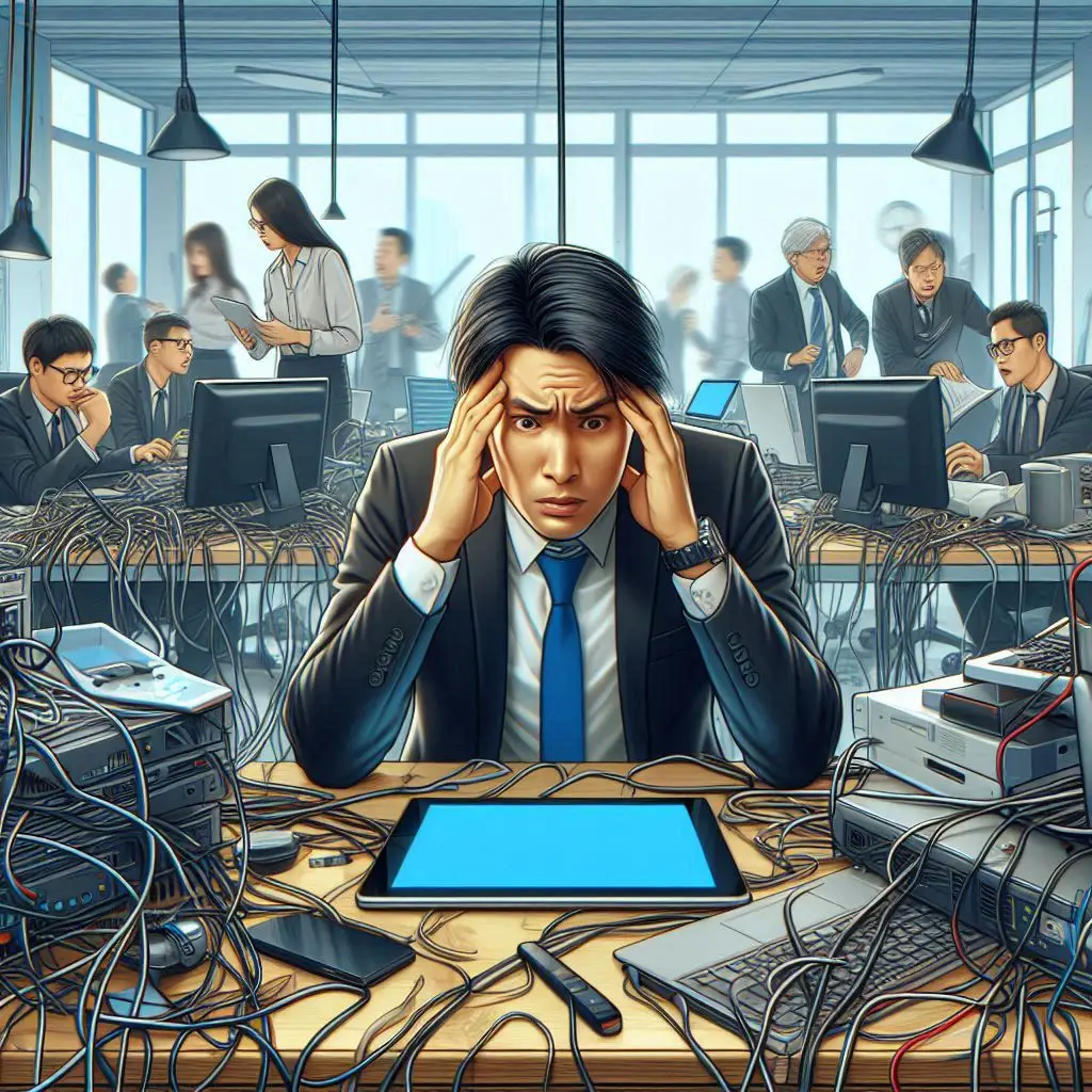 Business owner frustrated with unreliable technology
